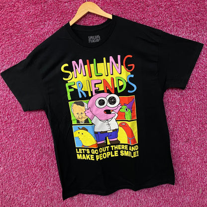 Smiling Friends Make People Smile Graphic T-Shirt XL