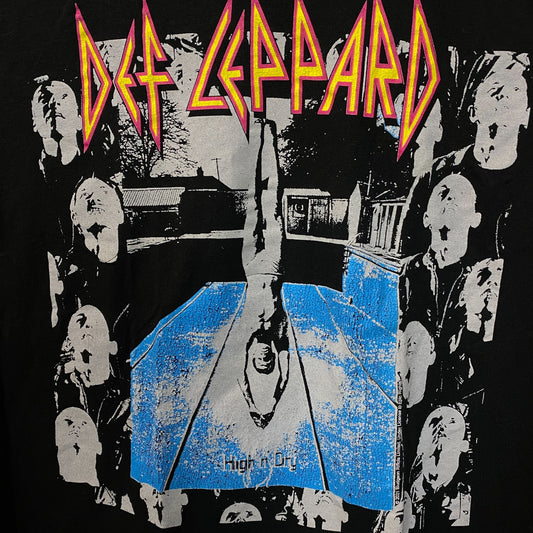 Def Leppard "High 'n' Dry" Album Cover Rock Band T-Shirt Medium