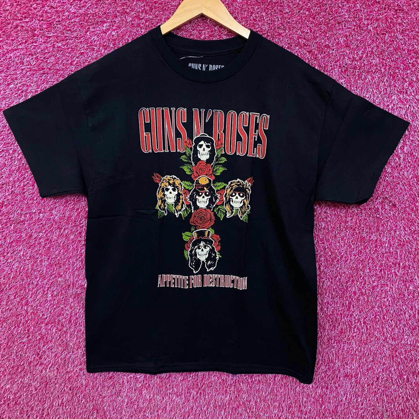Guns N' Roses Appetite for Destruction Floral Cross T-Shirt Large