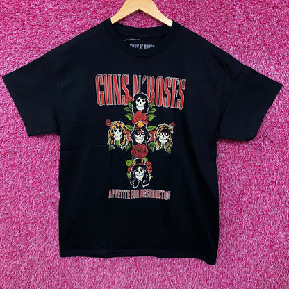 Guns N' Roses Appetite for Destruction Floral Cross T-Shirt Large
