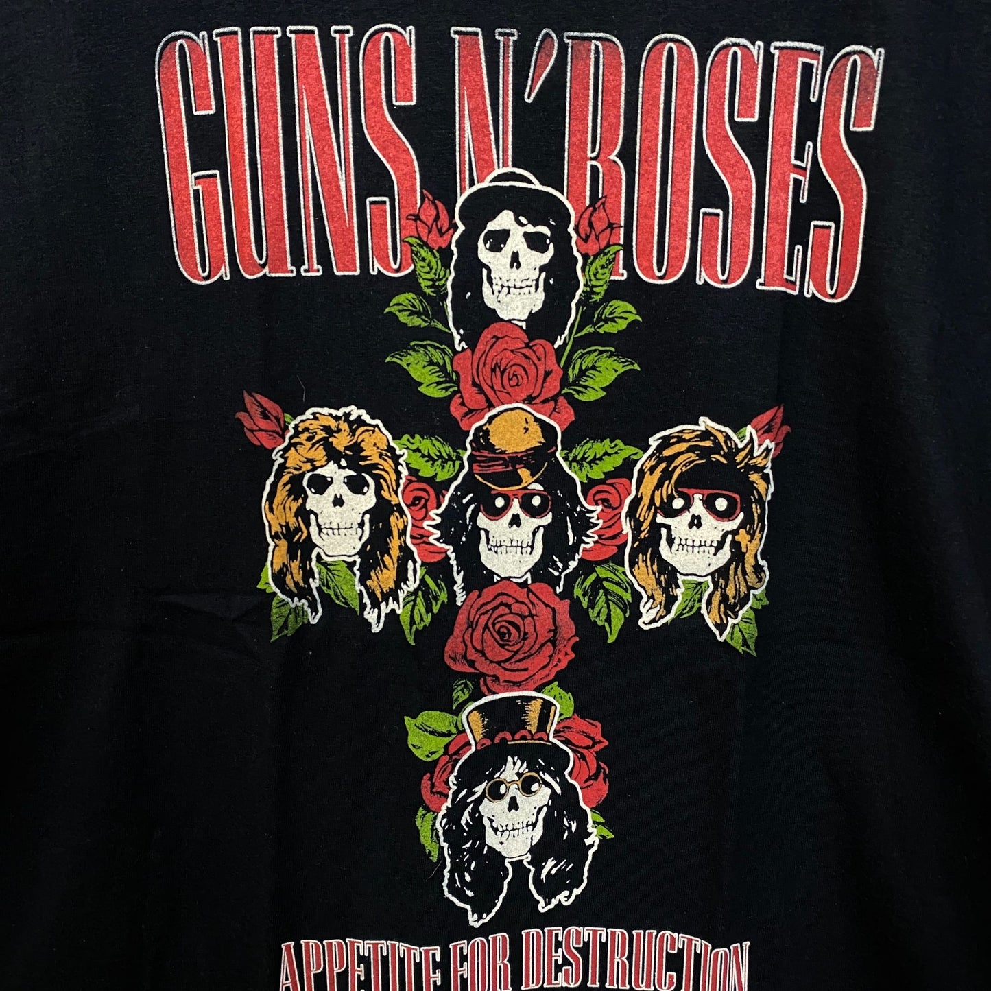 Guns N' Roses Appetite for Destruction Floral Cross T-Shirt Large