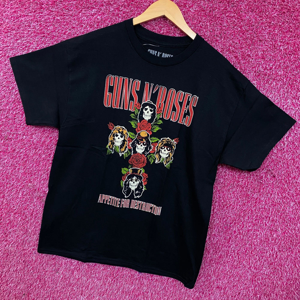 Guns N' Roses Appetite for Destruction Floral Cross T-Shirt Large