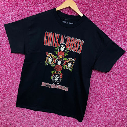 Guns N' Roses Appetite for Destruction Floral Cross T-Shirt Large