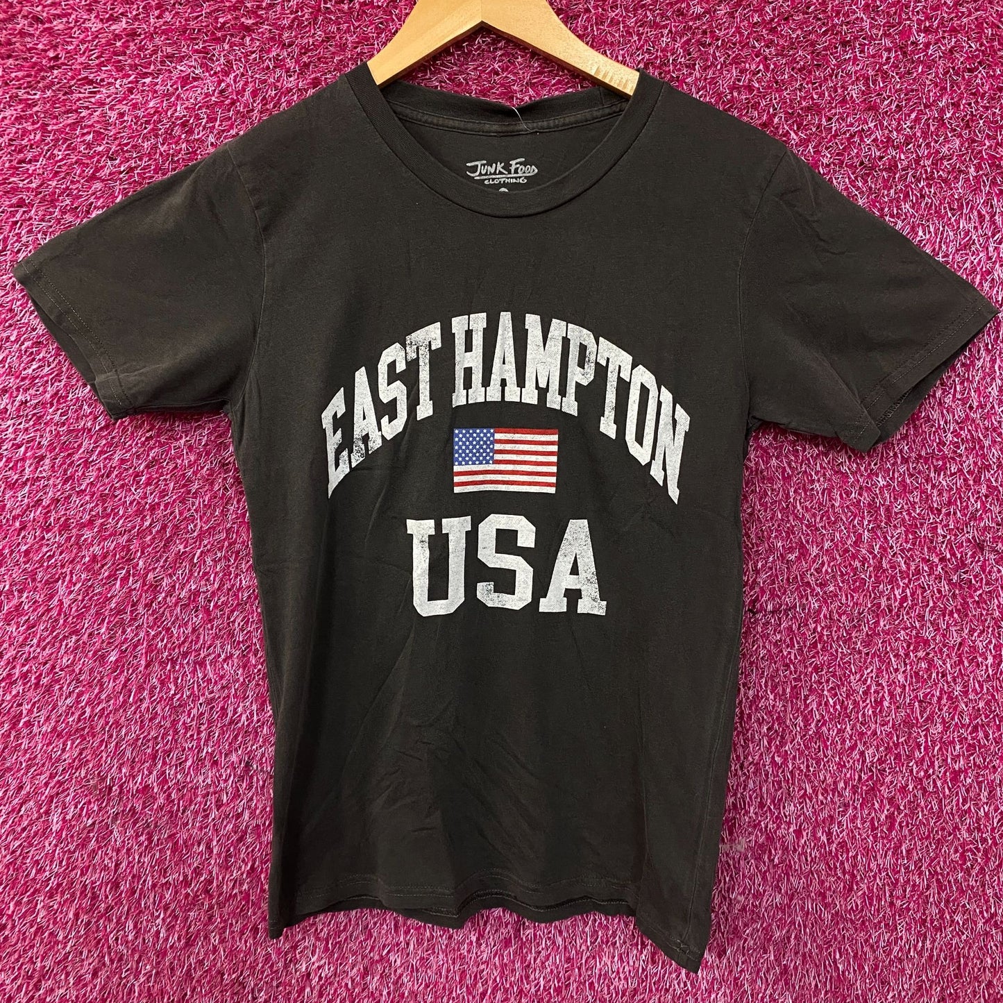 Junk Food Clothing "East Hampton USA" Retro Style Graphic T-Shirt Small