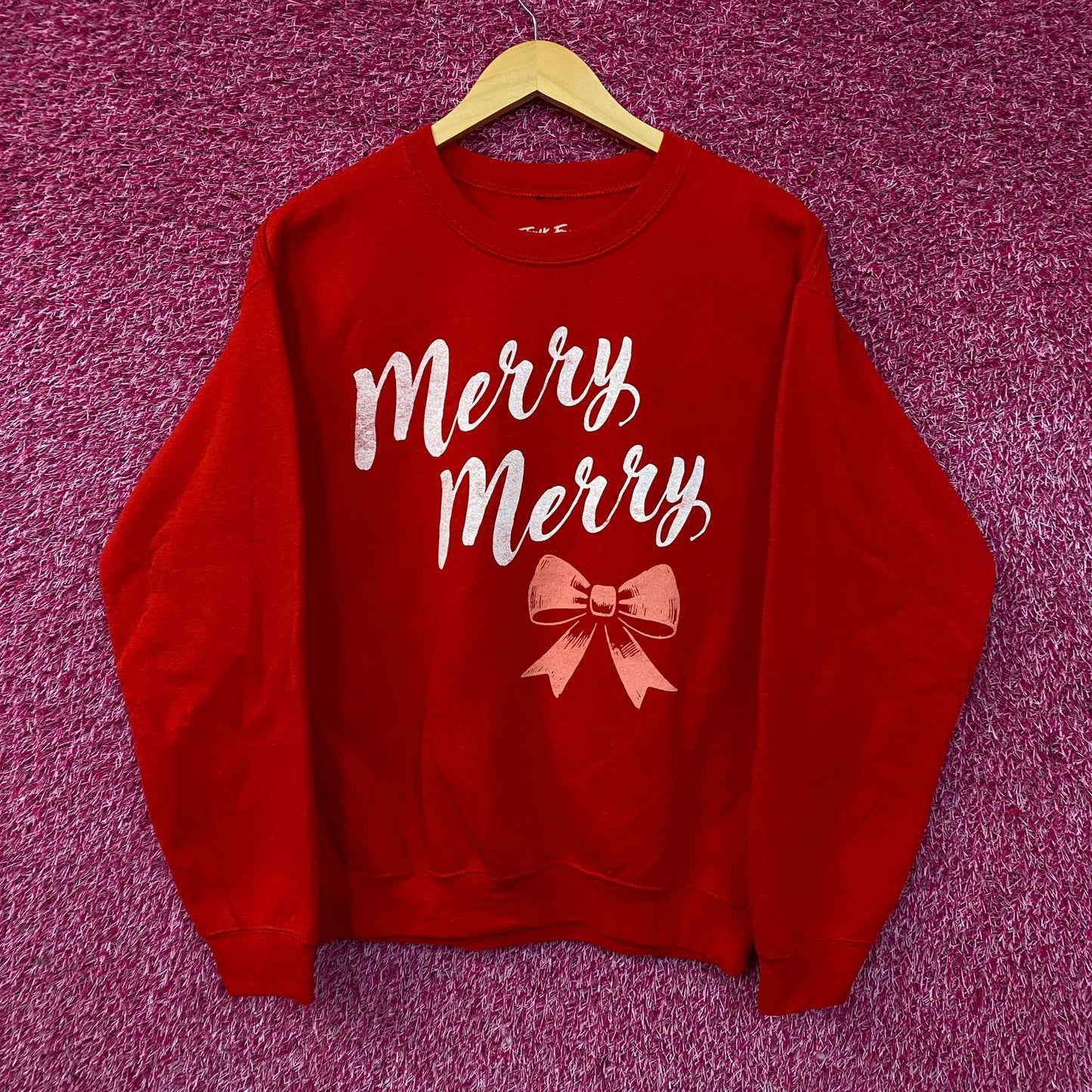 Junk Food Merry Merry Graphic Fleece Sweatshirt Small