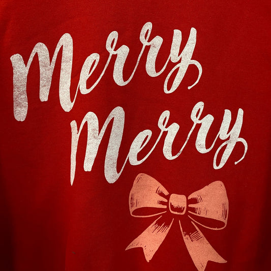 Junk Food Merry Merry Graphic Fleece Sweatshirt Small