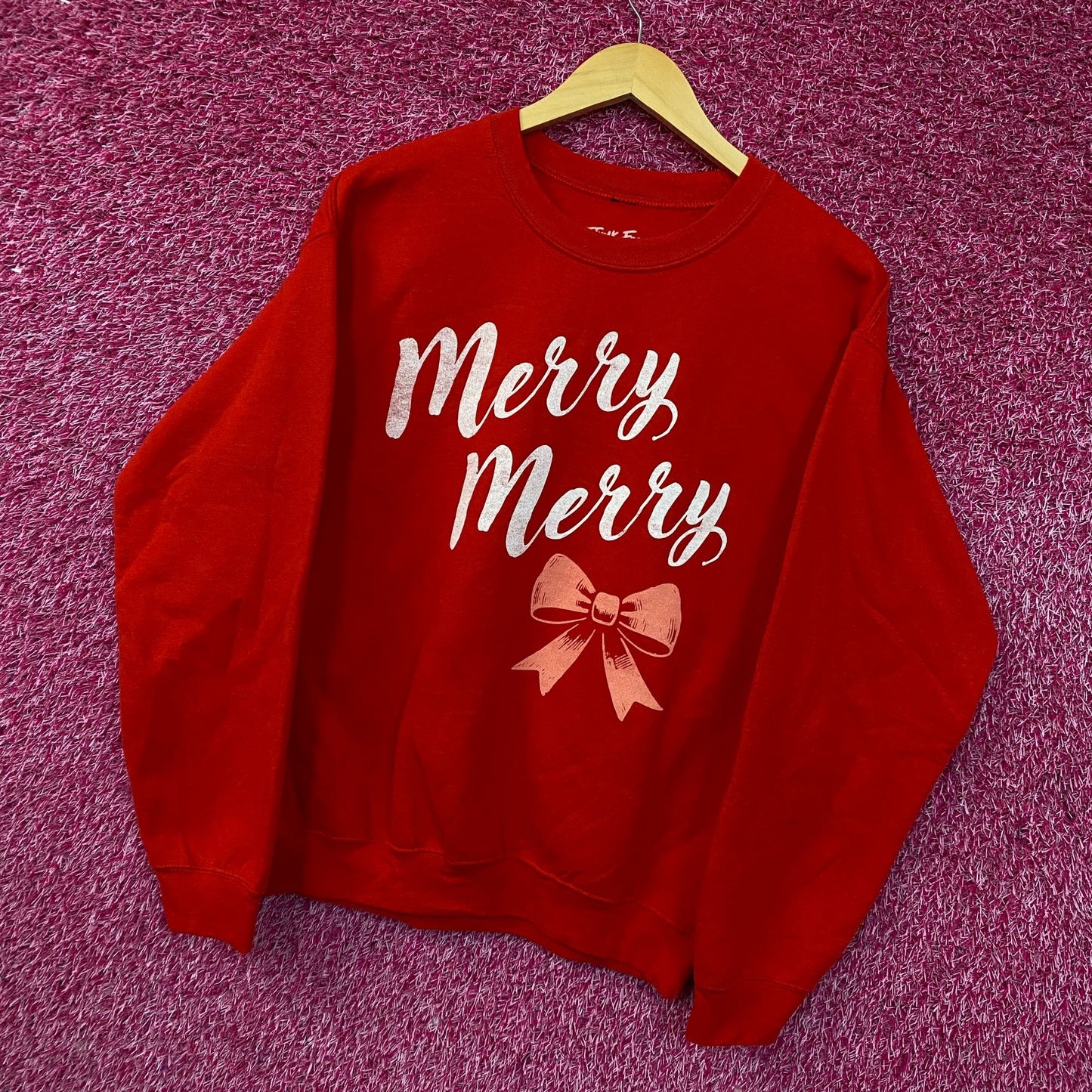 Junk Food Merry Merry Graphic Fleece Sweatshirt Small