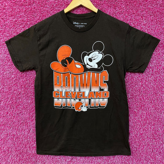Junk Food x NFL Disney Mickey Mouse Kick Back Browns Cleveland Brown Shirt Small