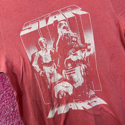 Star Wars C3PO R2D2 Chewbacca BB8 Oversized Women’s Tee L