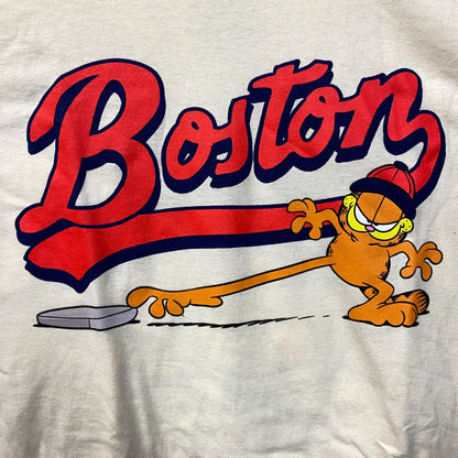 Garfield Boston Baseball Cartoon Graphic Design T-Shirt XL