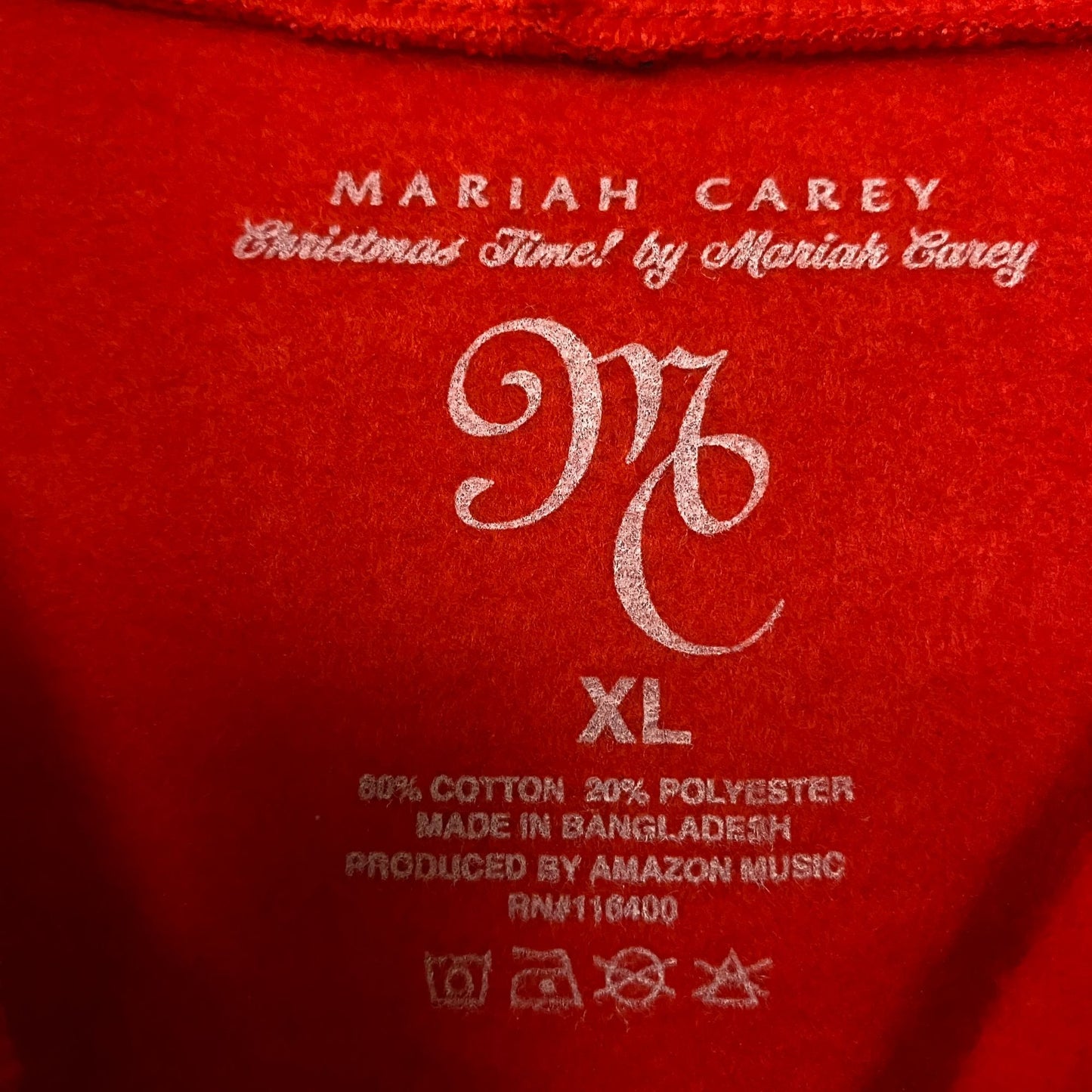 Mariah Carey "Christmastime" Zip-Up Graphic Hoodie XL