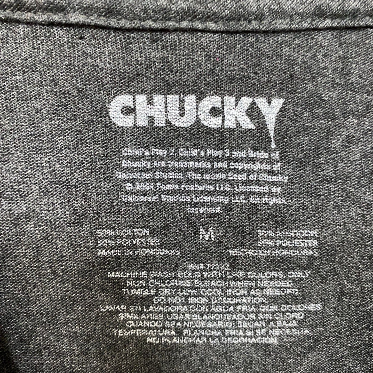 Chucky Wanna Play Graphic Design Gray T-Shirt Medium