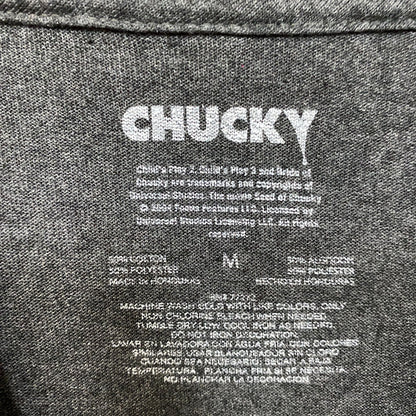 Chucky Wanna Play Graphic Design Gray T-Shirt Medium