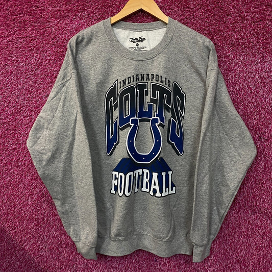 Junk Food Clothing Indianapolis Colts Heathered Gray Classic Crew Pullover Sweatshirt Medium
