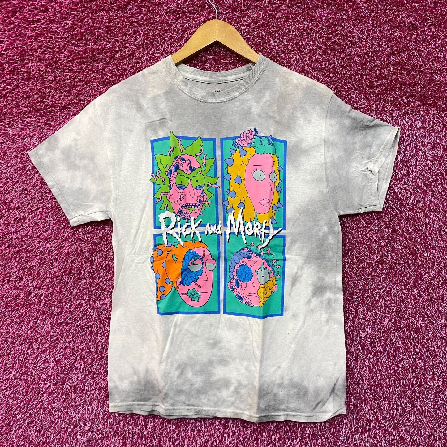 Rick and Morty Infected tiedye Tshirt size medium