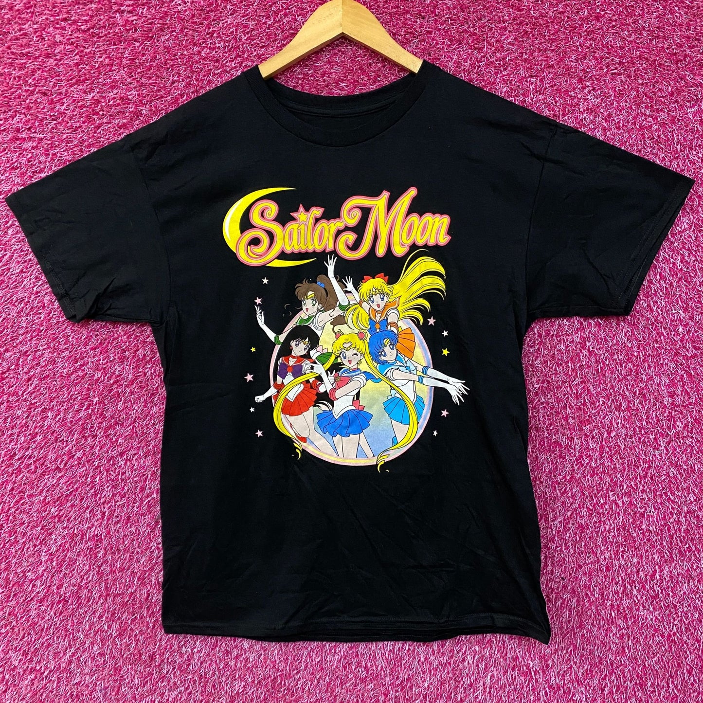 Sailor Moon Sailor Scouts Anime Series Black T-Shirt Large
