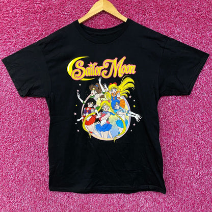 Sailor Moon Sailor Scouts Anime Series Black T-Shirt Large
