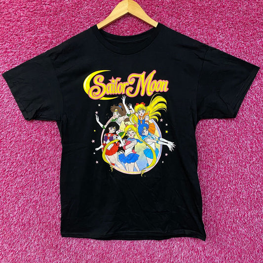 Sailor Moon Sailor Scouts Anime Series Black T-Shirt Large
