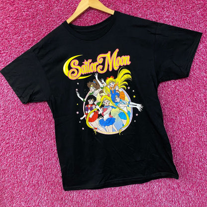 Sailor Moon Sailor Scouts Anime Series Black T-Shirt Large
