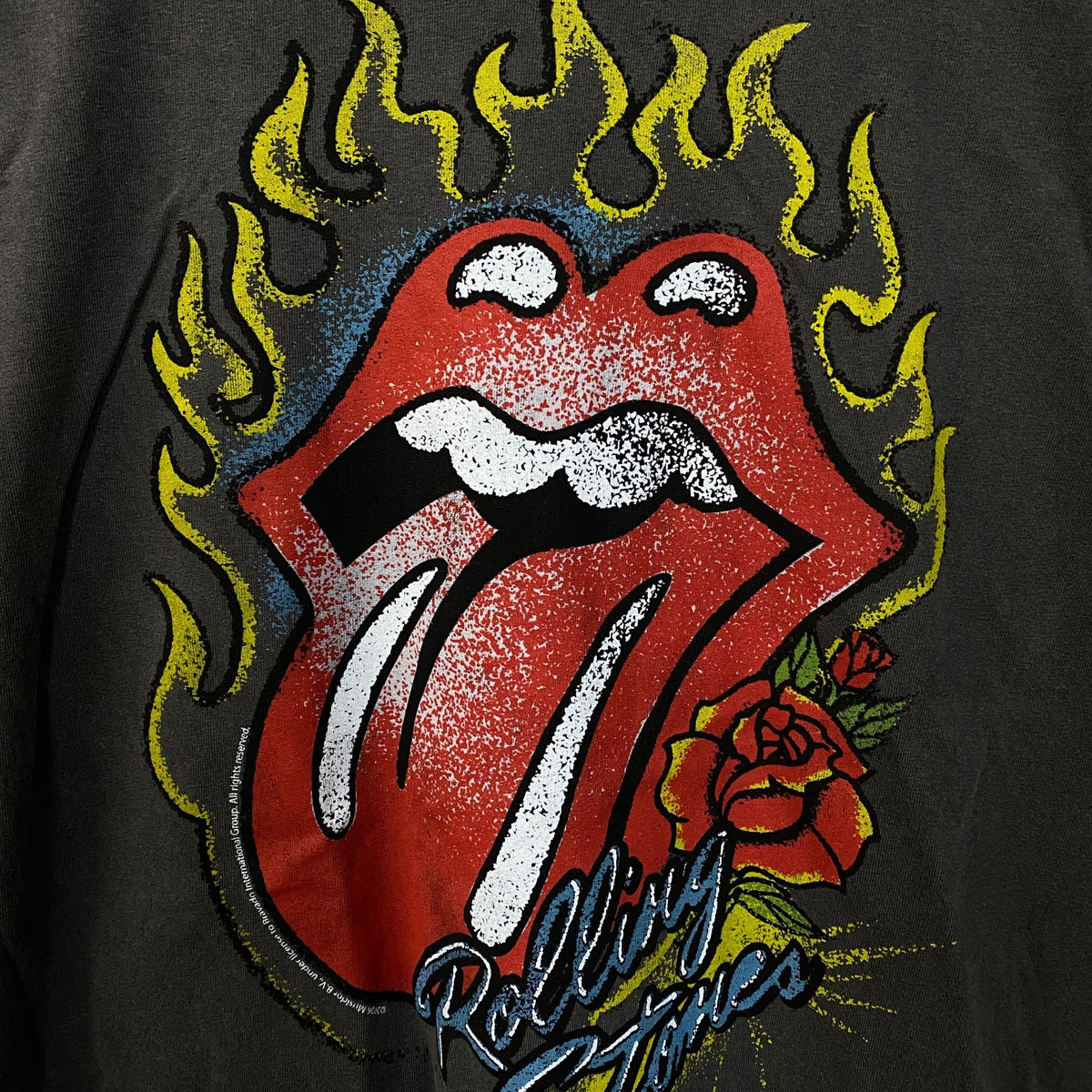 The Rolling Stones Flaming Hot Lips Graphic Rock T-Shirt XL