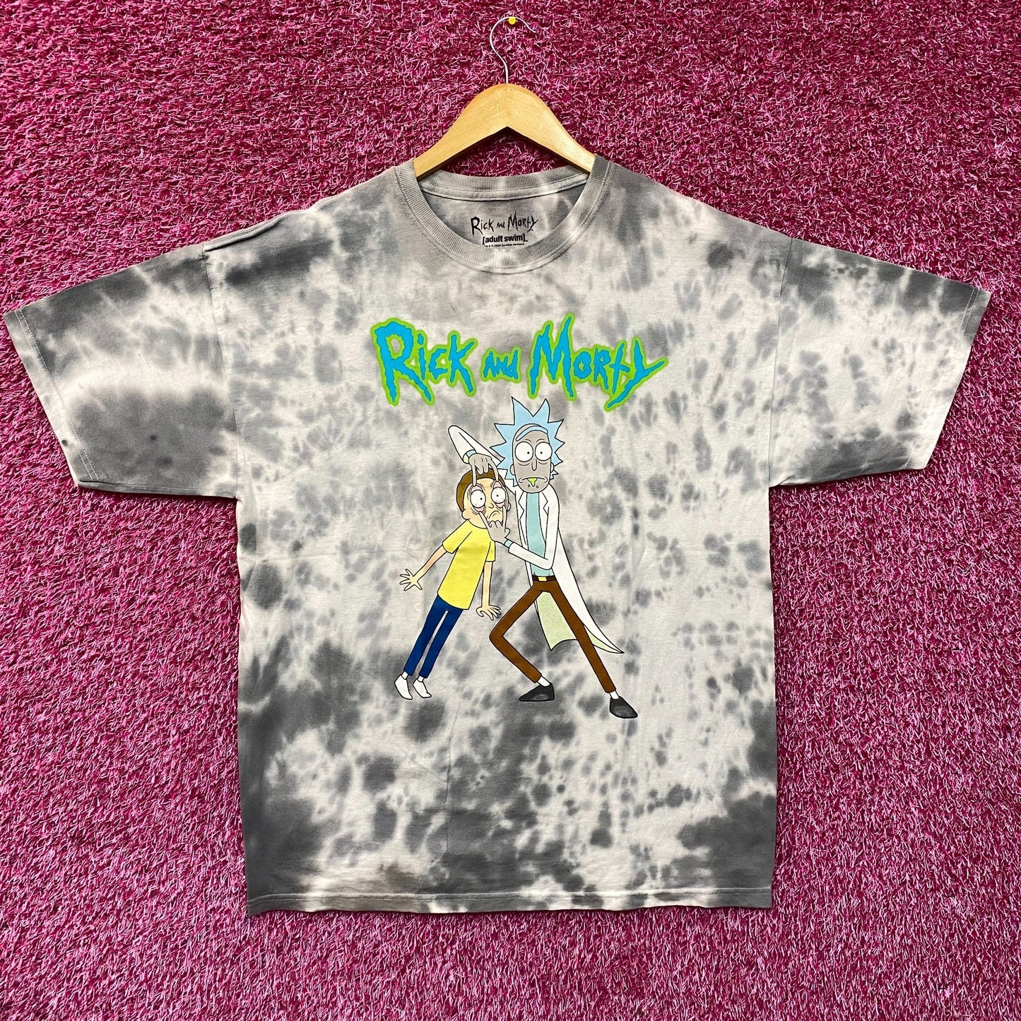 Adult Swim Rick & Morty Animated Show Tie Dye T-Shirt Large