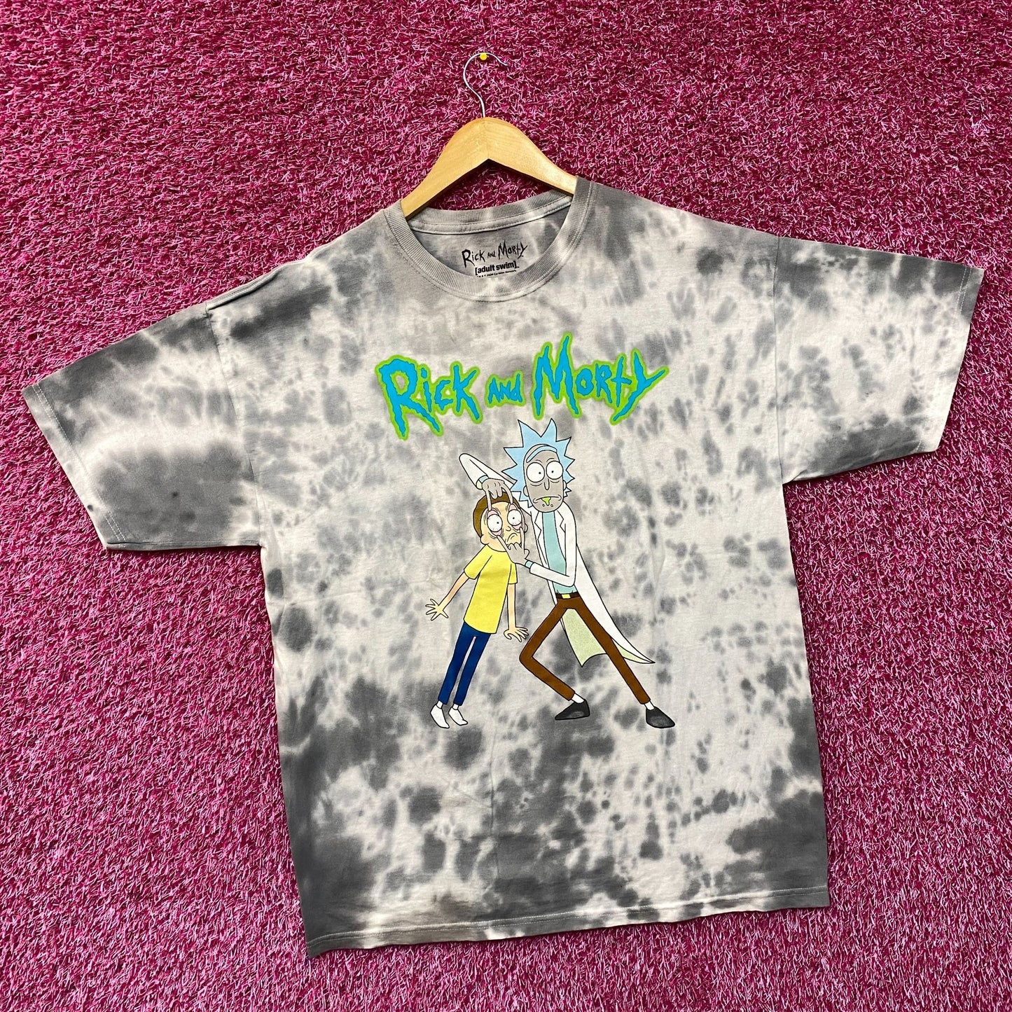 Adult Swim Rick & Morty Animated Show Tie Dye T-Shirt Large