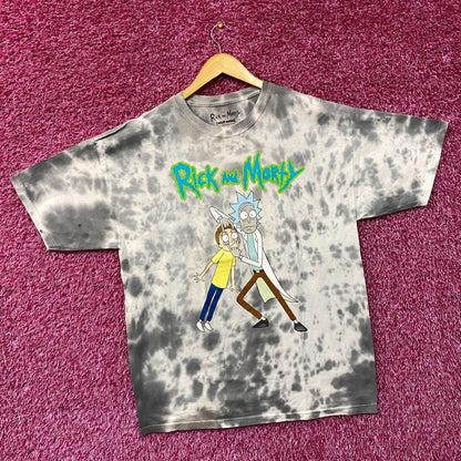 Adult Swim Rick & Morty Animated Show Tie Dye T-Shirt Large