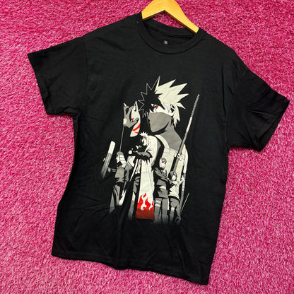 Naruto Shippuden ANBU Black Ops Kakashi Hokages Anime T-shirt size medium