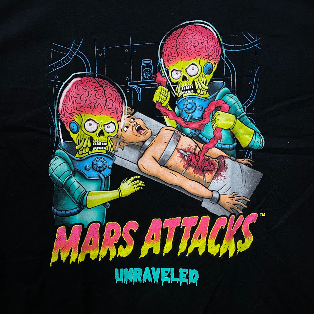 Mars Attacks "Unraveled" Graphic T-Shirt Large