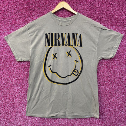 Nirvana Smiley Logo Gray Biege T-Shirt XL