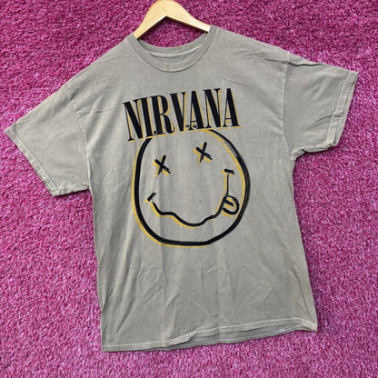 Nirvana Smiley Logo Gray Biege T-Shirt XL