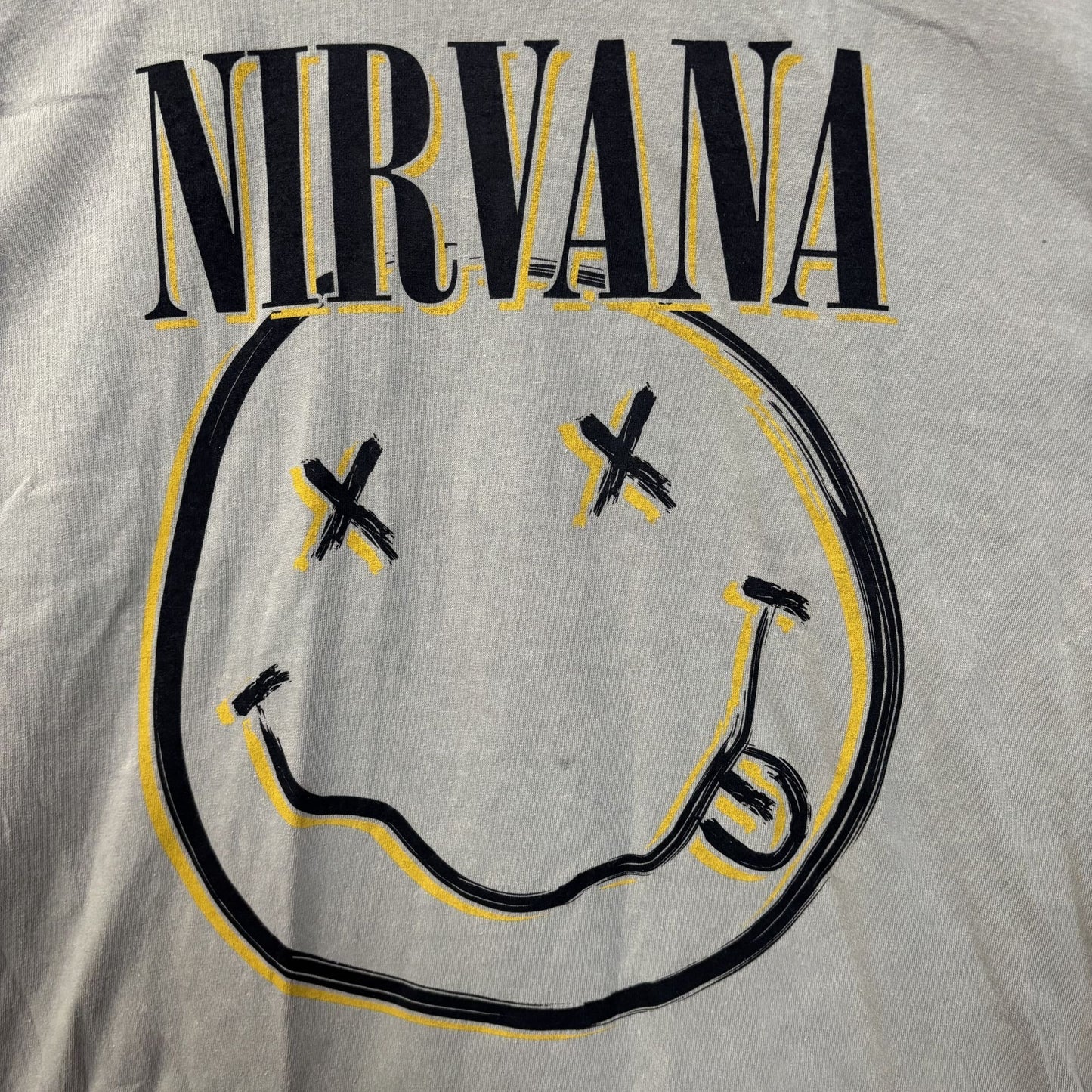 Nirvana Smiley Logo Gray Biege T-Shirt XL