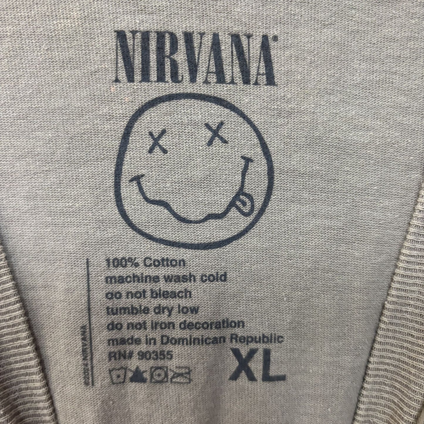 Nirvana Smiley Logo Gray Biege T-Shirt XL
