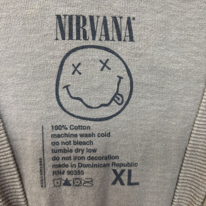 Nirvana Smiley Logo Gray Biege T-Shirt XL