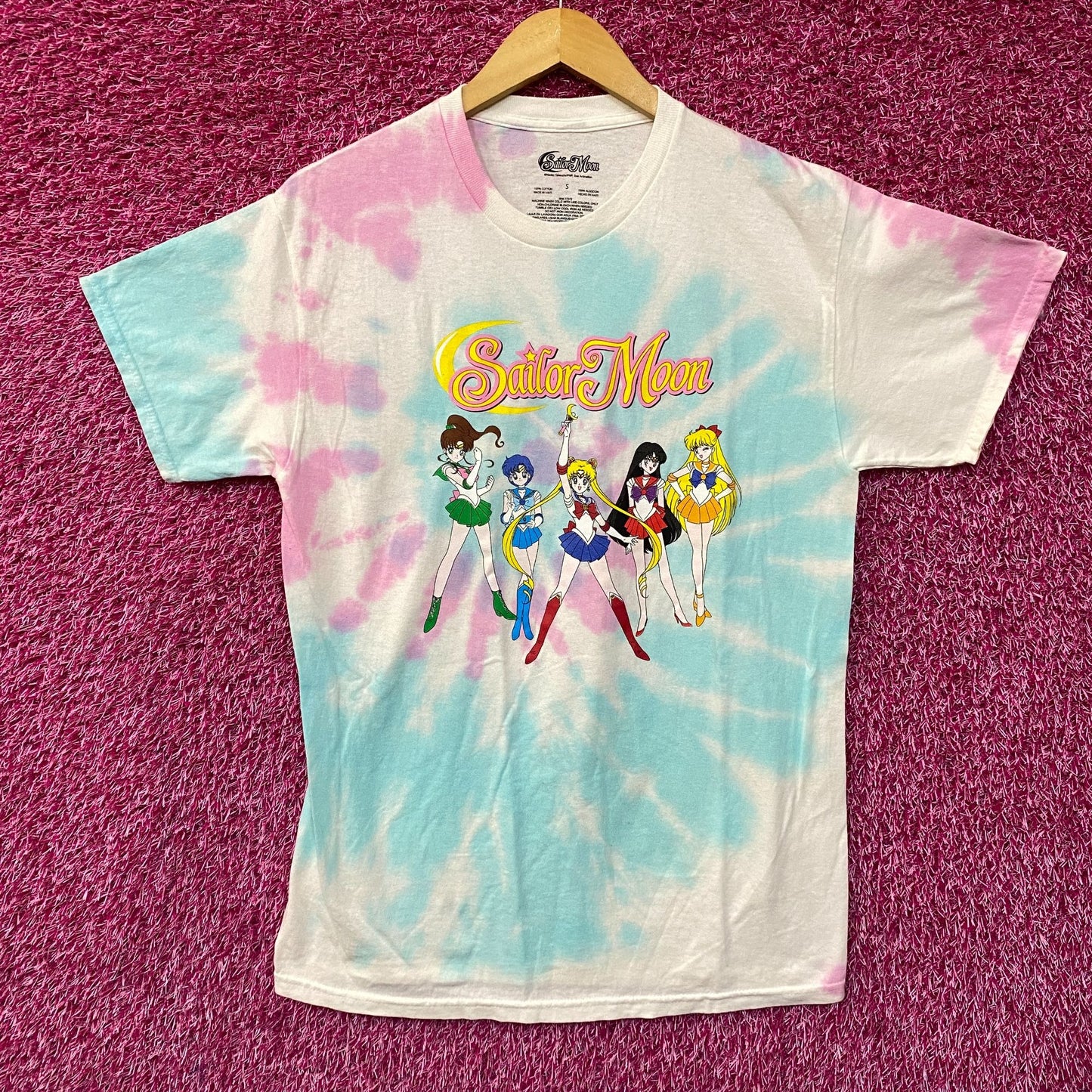 Sailor Moon Sailor Scouts Anime Series T-Shirt Tie Dye Small