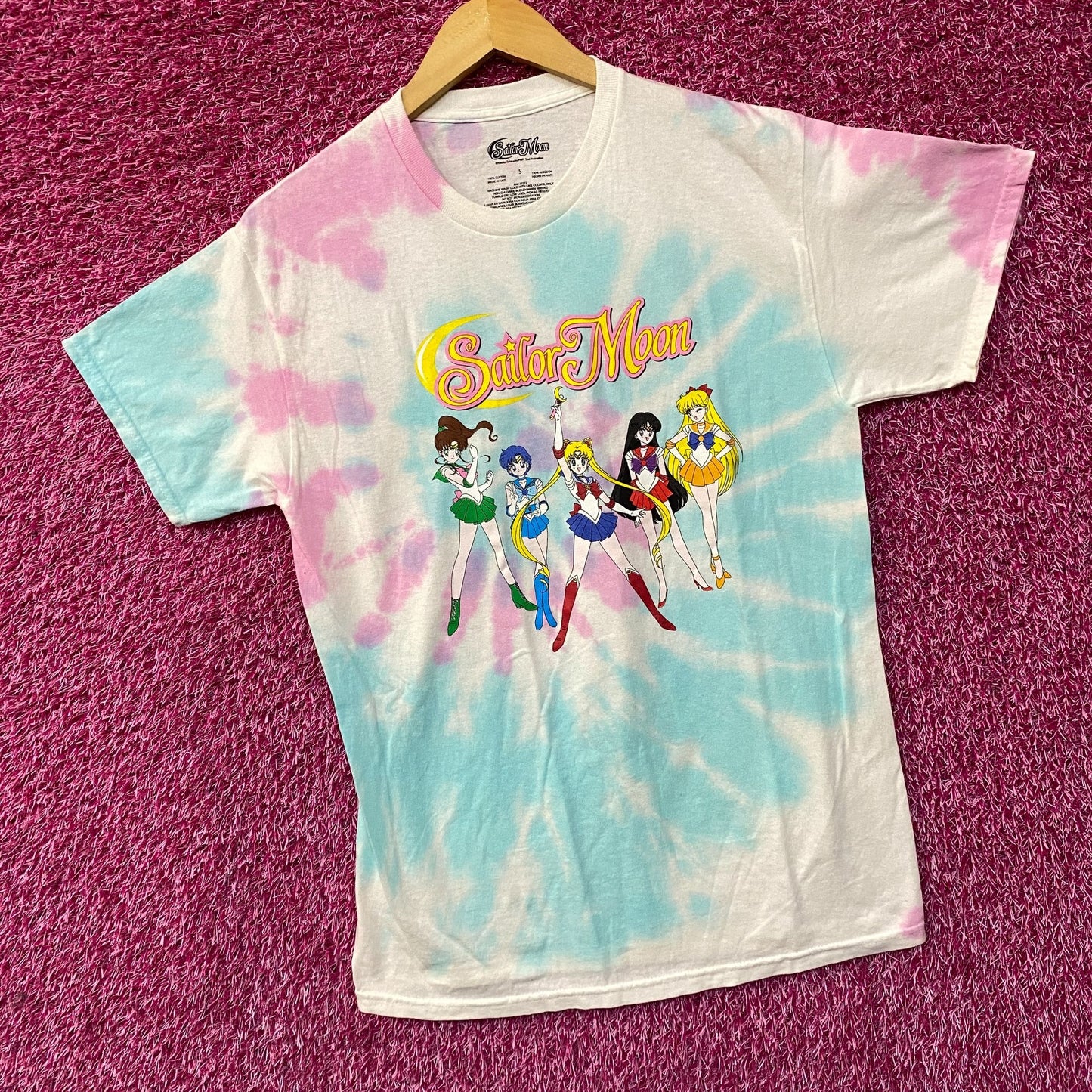 Sailor Moon Sailor Scouts Anime Series T-Shirt Tie Dye Small
