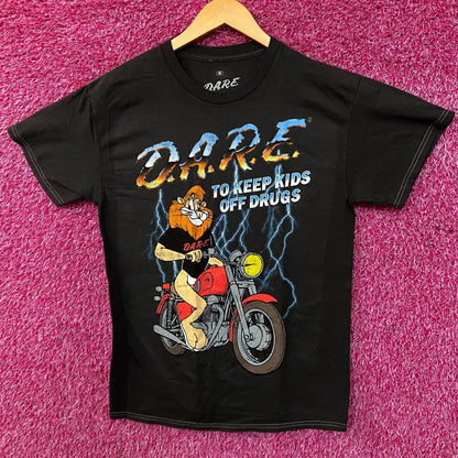 D.A.R.E. Lion Motorcycle Graphic T-Shirt Medium