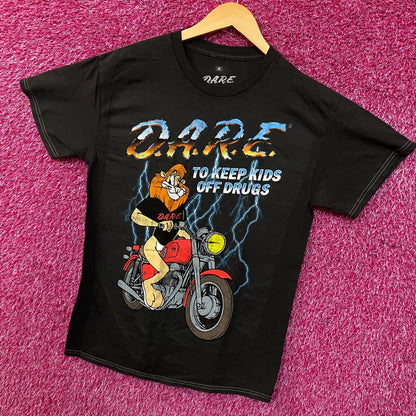 D.A.R.E. Lion Motorcycle Graphic T-Shirt Medium