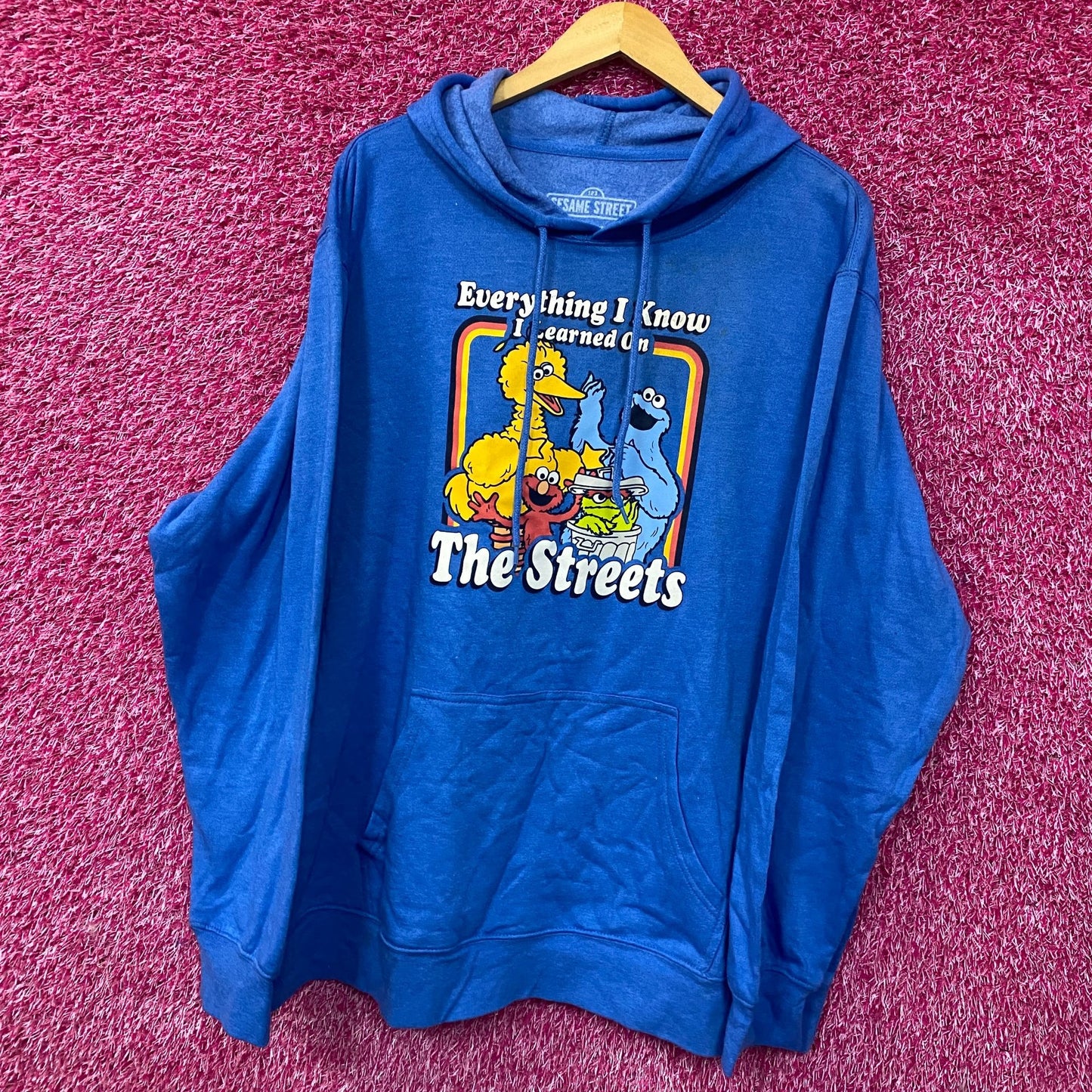 Everything I Know I Learned on the Streets Sesame Street Blue 2XL