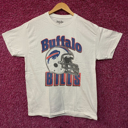 NFL Junk Food Buffalo Bills White Shirt Helmet Logo Medium