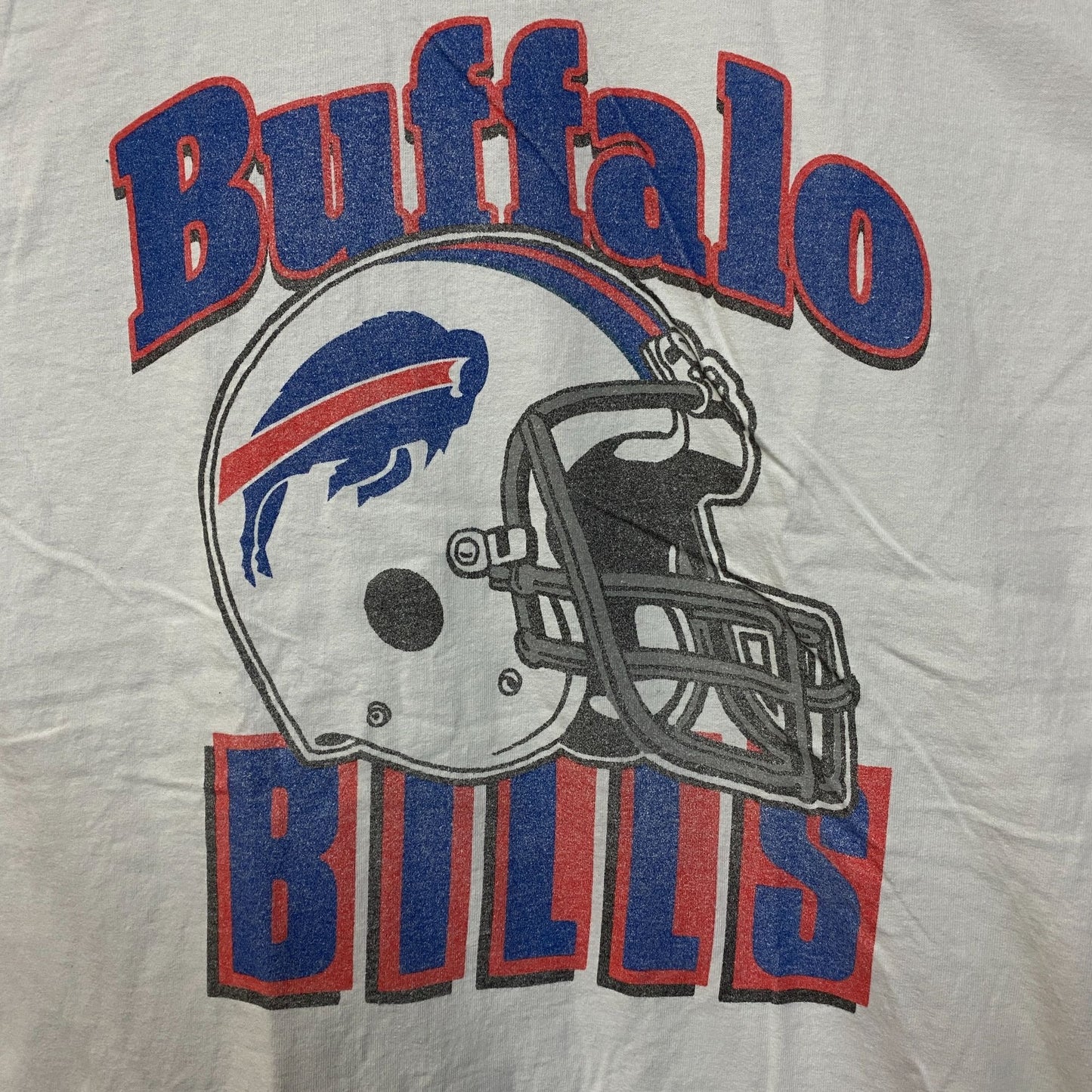 NFL Junk Food Buffalo Bills White Shirt Helmet Logo Medium