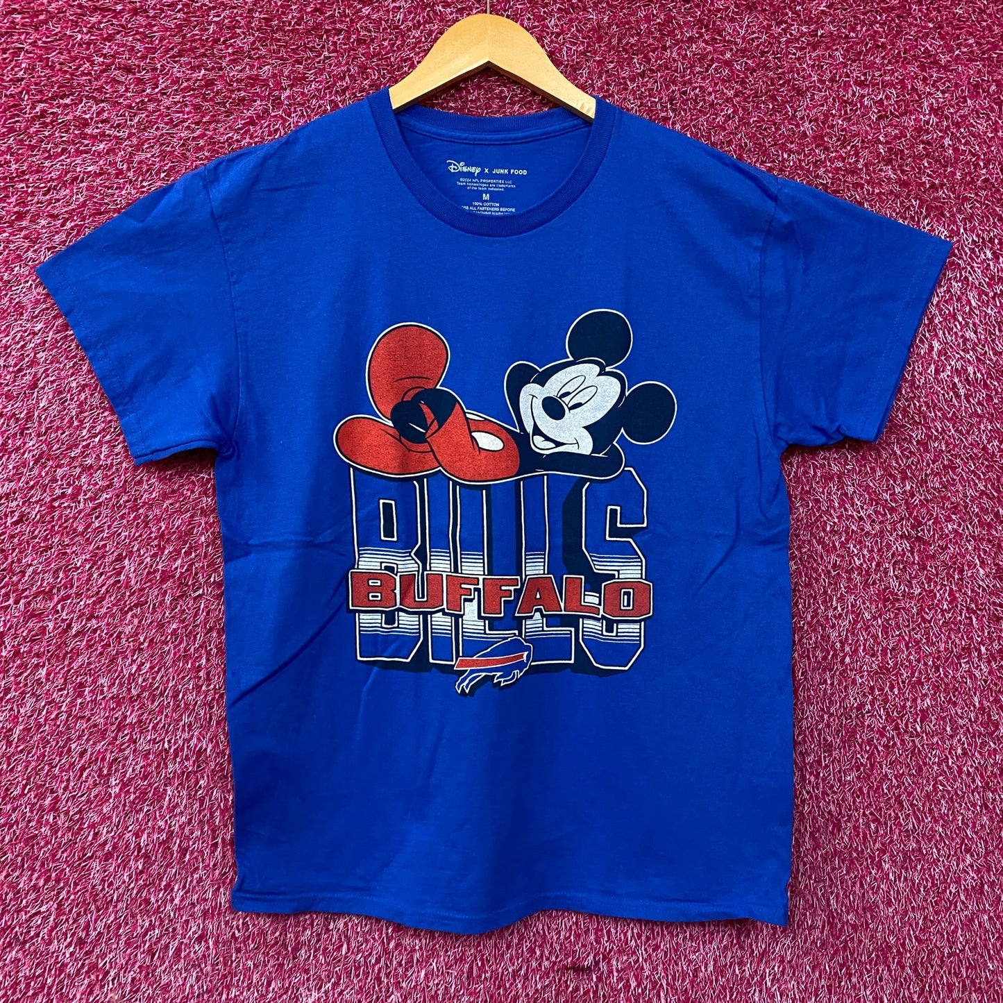 Junk Food X Mickey Mouse NFL Buffalo Bills Blue T-Shirt Medium