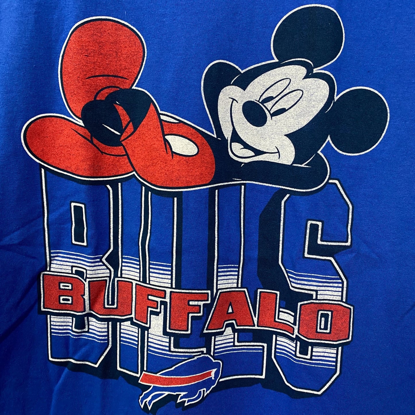 Junk Food X Mickey Mouse NFL Buffalo Bills Blue T-Shirt Medium
