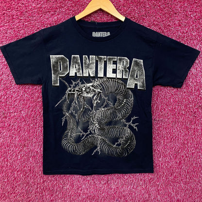 Pantera Dark Navy Blue Electrified Snake Skeleton T-Shirt XS