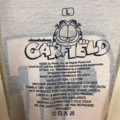 Garfield Boston Baseball Cartoon Graphic Design T-Shirt Large