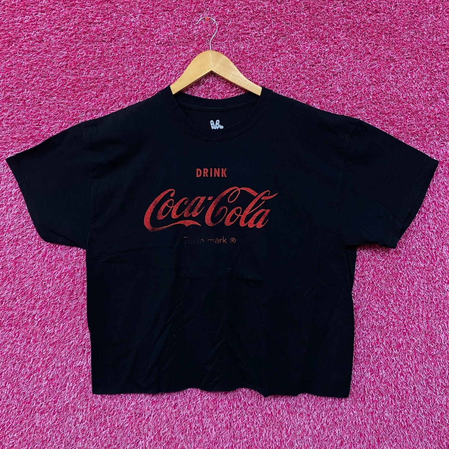 Drink Coca-Cola Slogan Oversized Beverage Promo Crop Top L