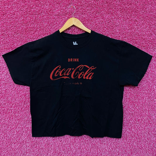 Drink Coca-Cola Slogan Oversized Beverage Promo Crop Top L