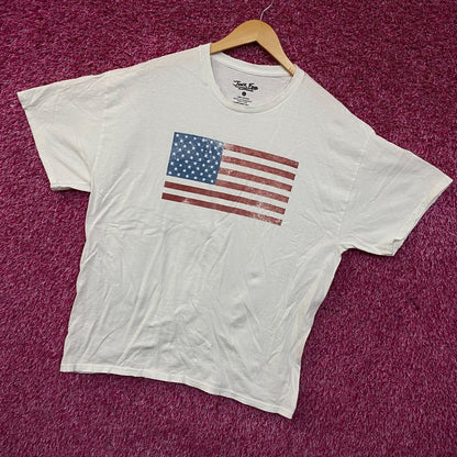 Junk Food Brand Distressed American Flag Graphic T-Shirt Large