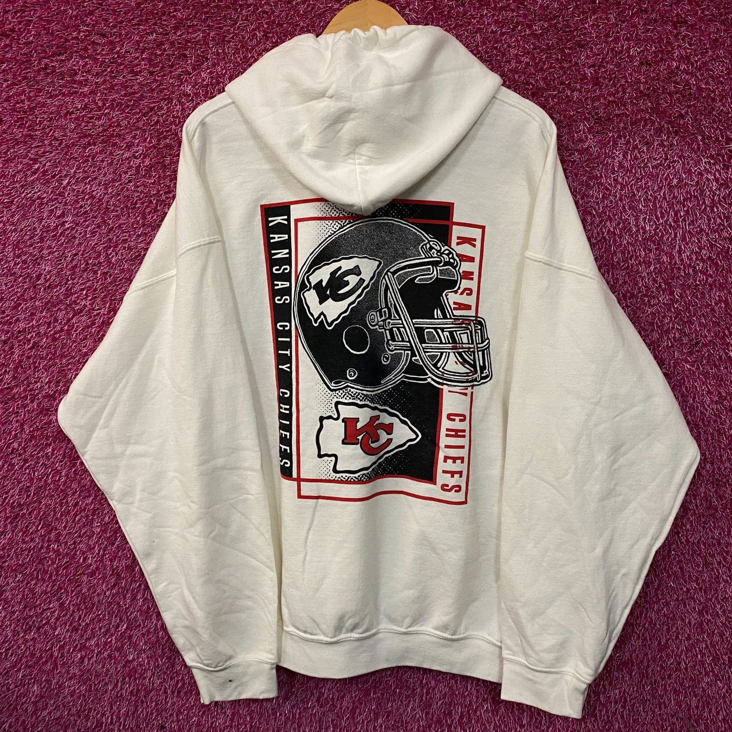 Junk Food Clothing Kansas City Chiefs Retro Style Graphic Pullover Hoodie XL