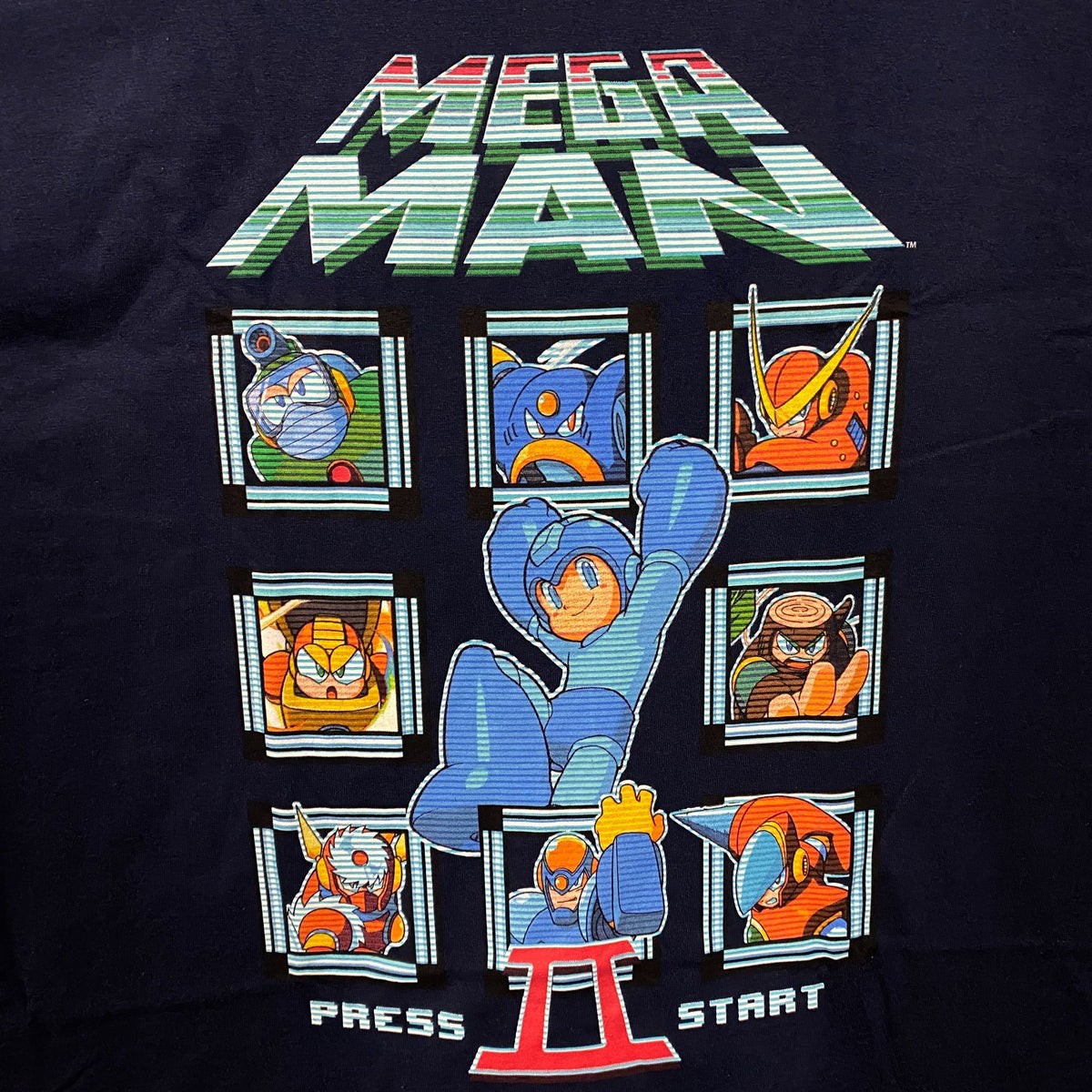Mega Man Press Start II Retro Graphic T-Shirt XL